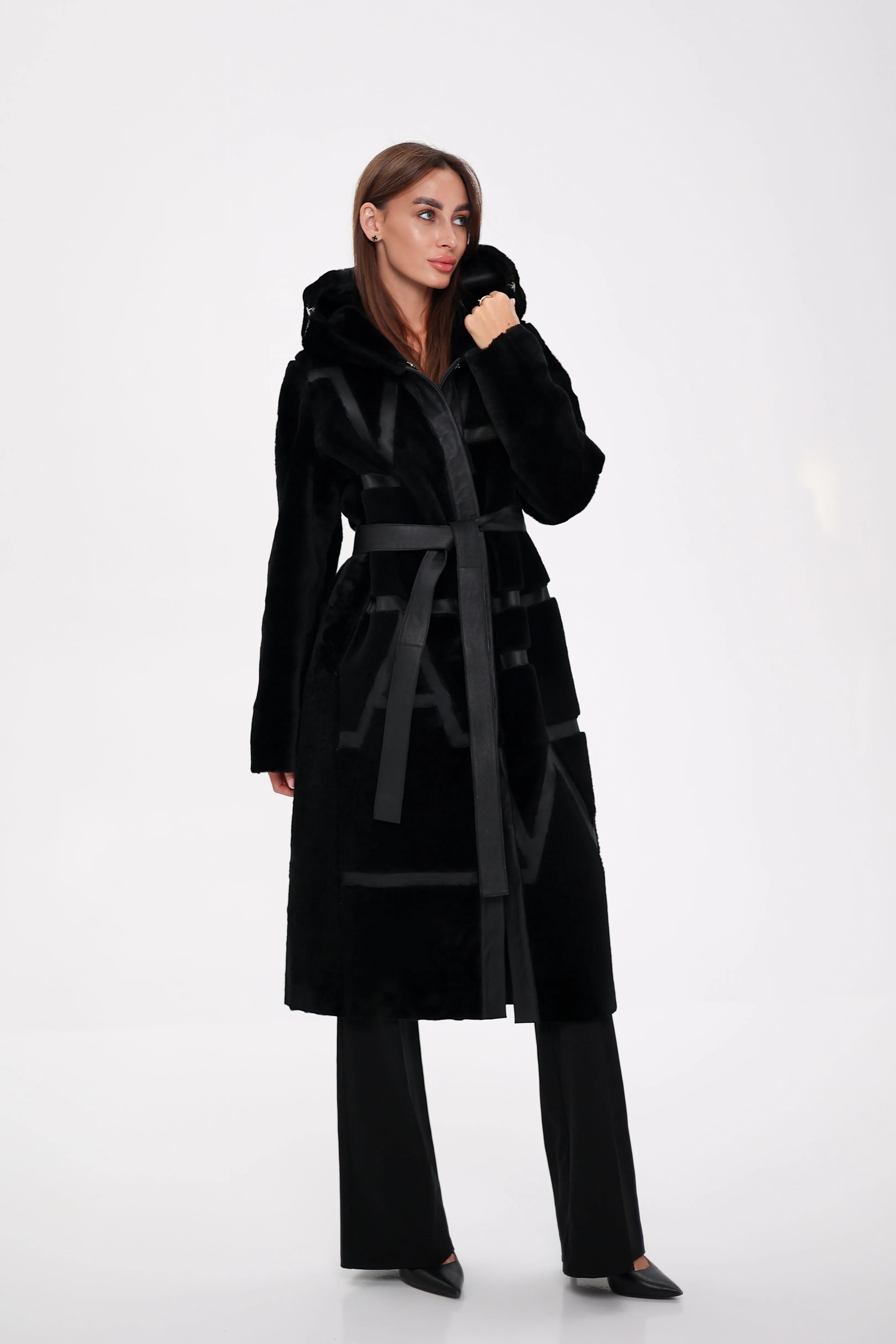 ⇆ Genuine Shearling Lamb Leather Reversible Coat