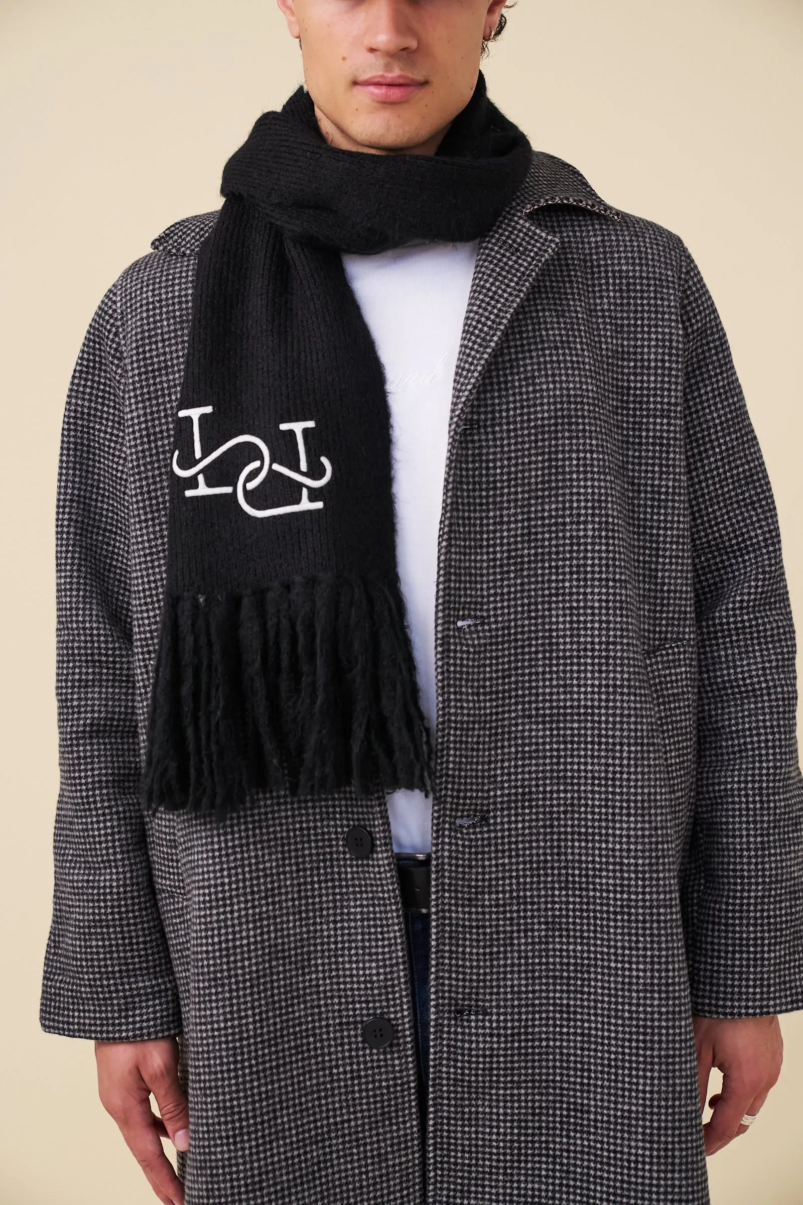 ALPACA LINK SCARF - BLACK