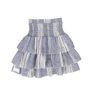 BACE COLLECTION BLUE STRIPED LAYERED SKIRT [FINAL SALE]