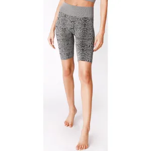 Biker Shorts with Snake Skin Pattern