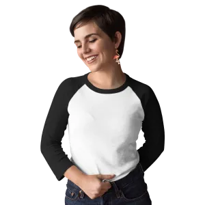 Black & White Raglan Sleeve T shirt - For Women