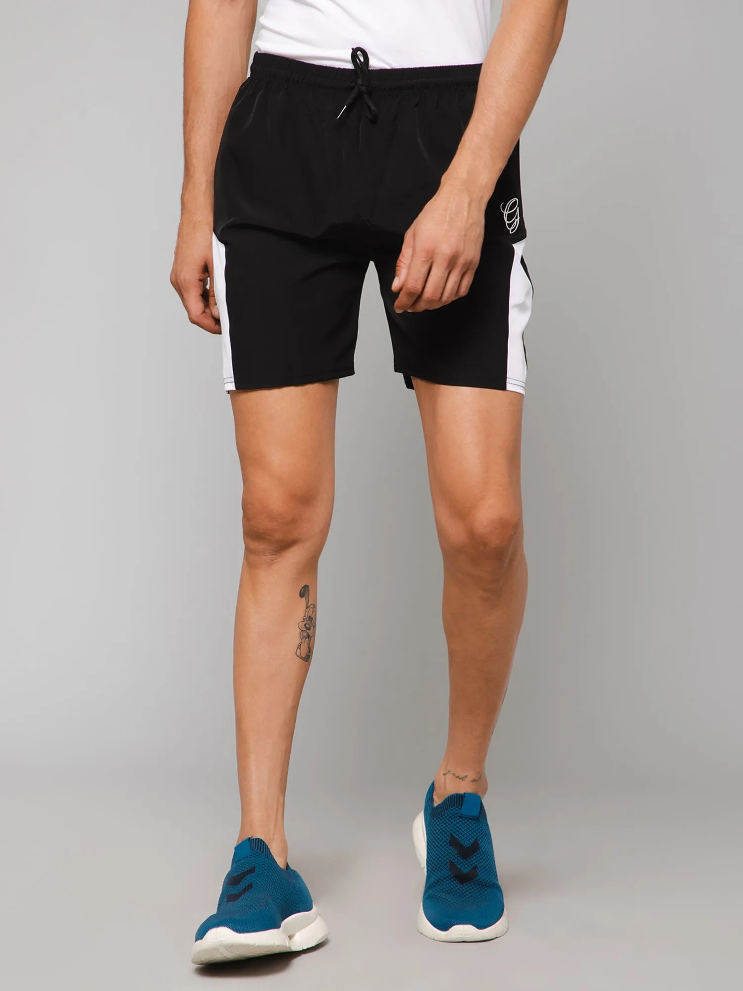 Black Color Block Shorts