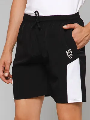 Black Color Block Shorts