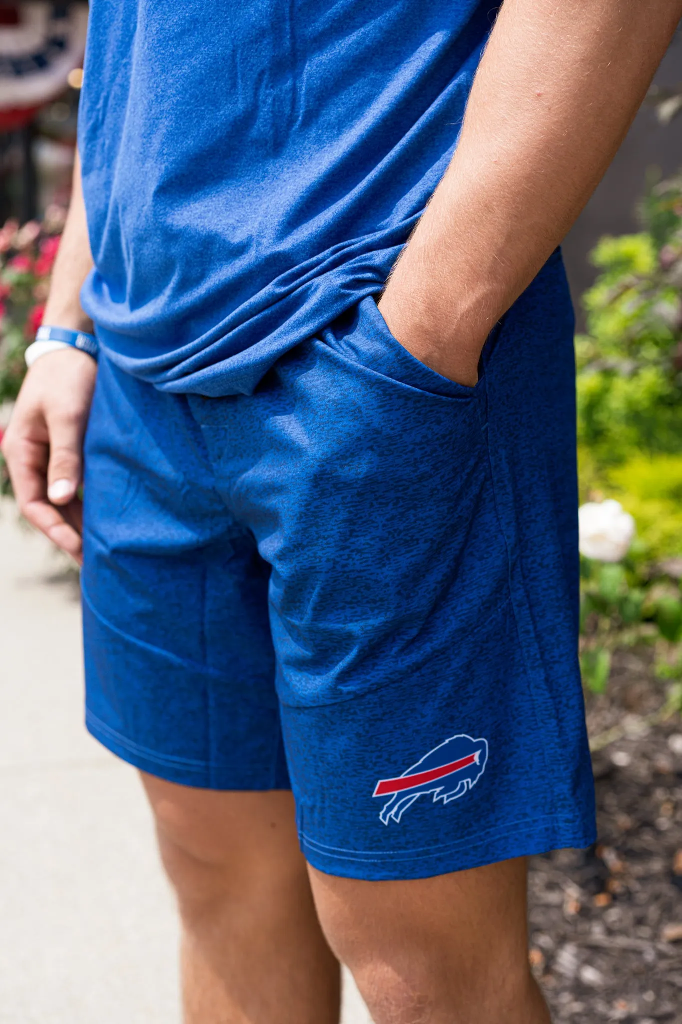 Buffalo Bills Heathered Team Color Hybrid Walking Shorts