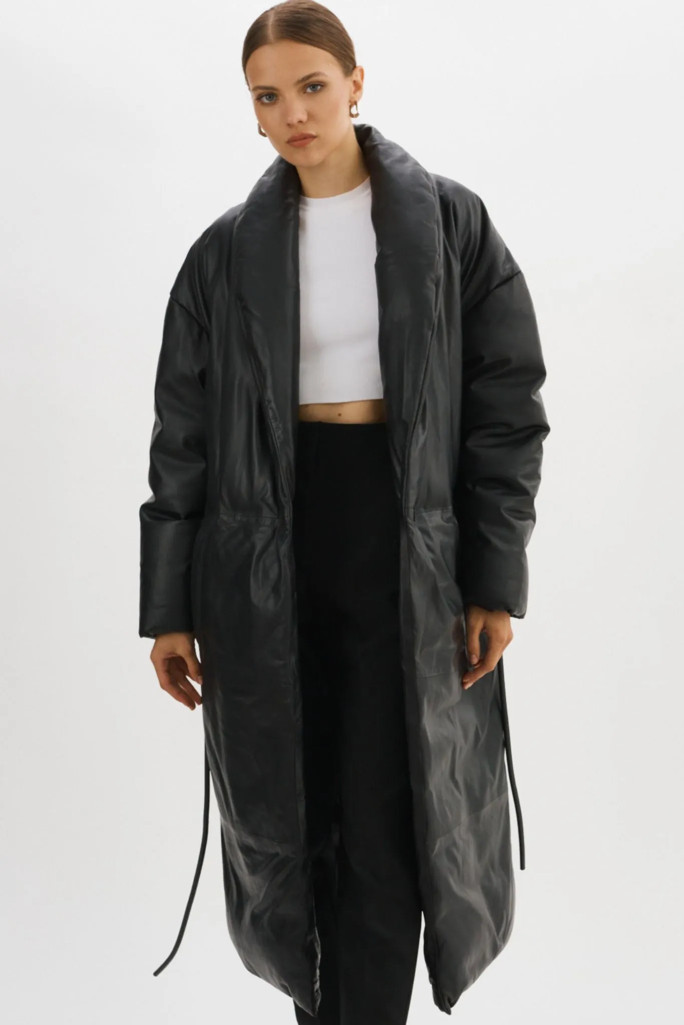 CATALINA | Oversized Leather Blanket Coat