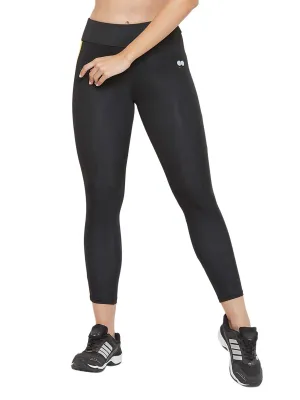 Clovia Women's Slim Fit Polyamide Activewear Ankle Length Tights (AB0043A13_Black_XXL)