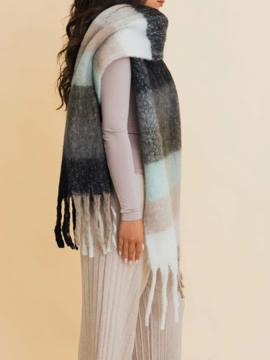 Cozy Breeze Oversized Fringe Scarf