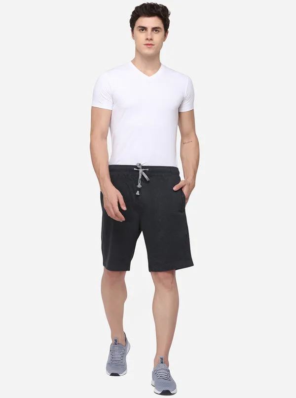 Dark Grey Solid Regular Fit Shorts | JadeBlue