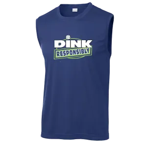 Dink Responsibly | Men's Sleeveless Pickleball Shirt | 100% Polyester