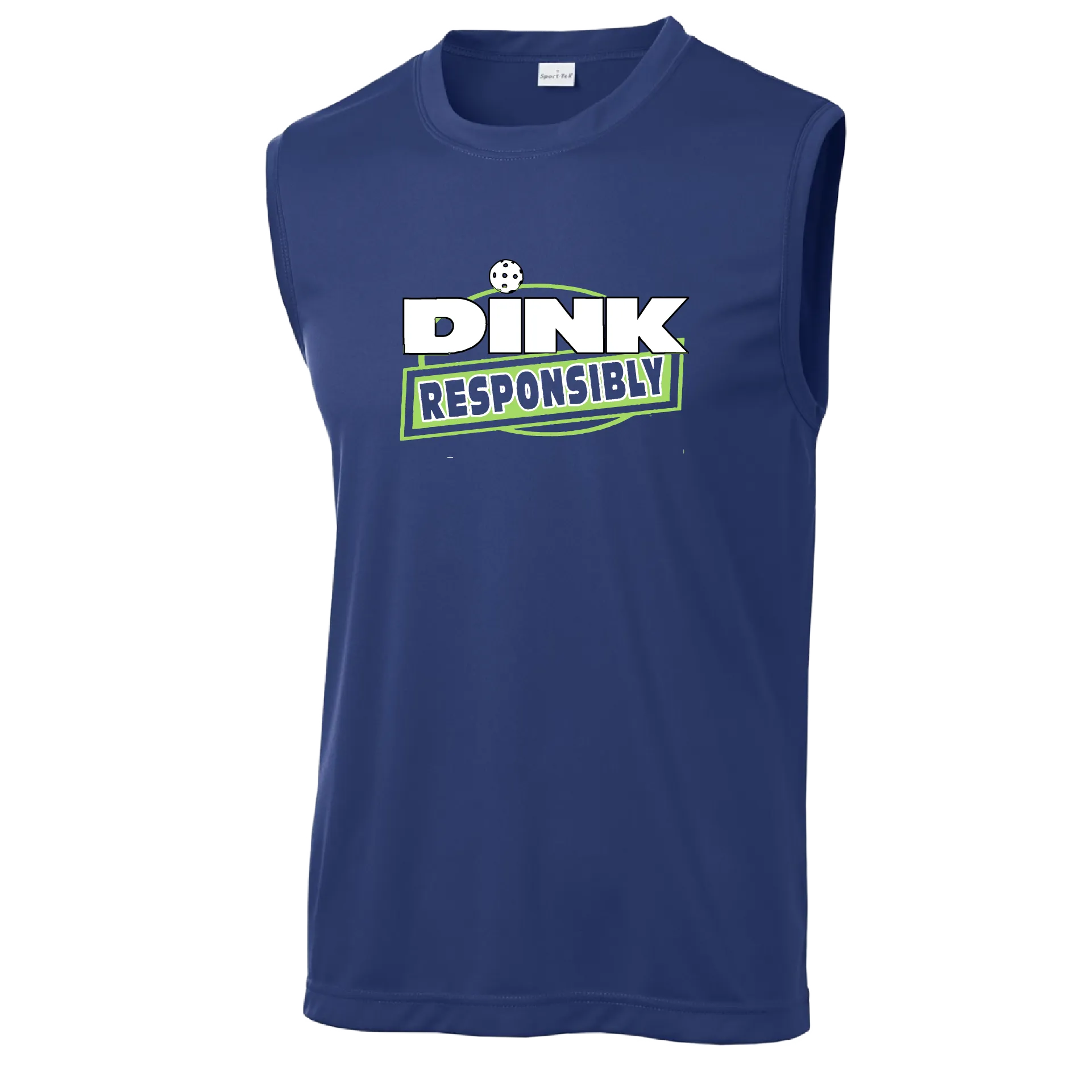 Dink Responsibly | Men's Sleeveless Pickleball Shirt | 100% Polyester