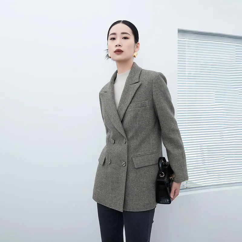 Dolphin Gray Wool Suit Blazer Cotton Lining