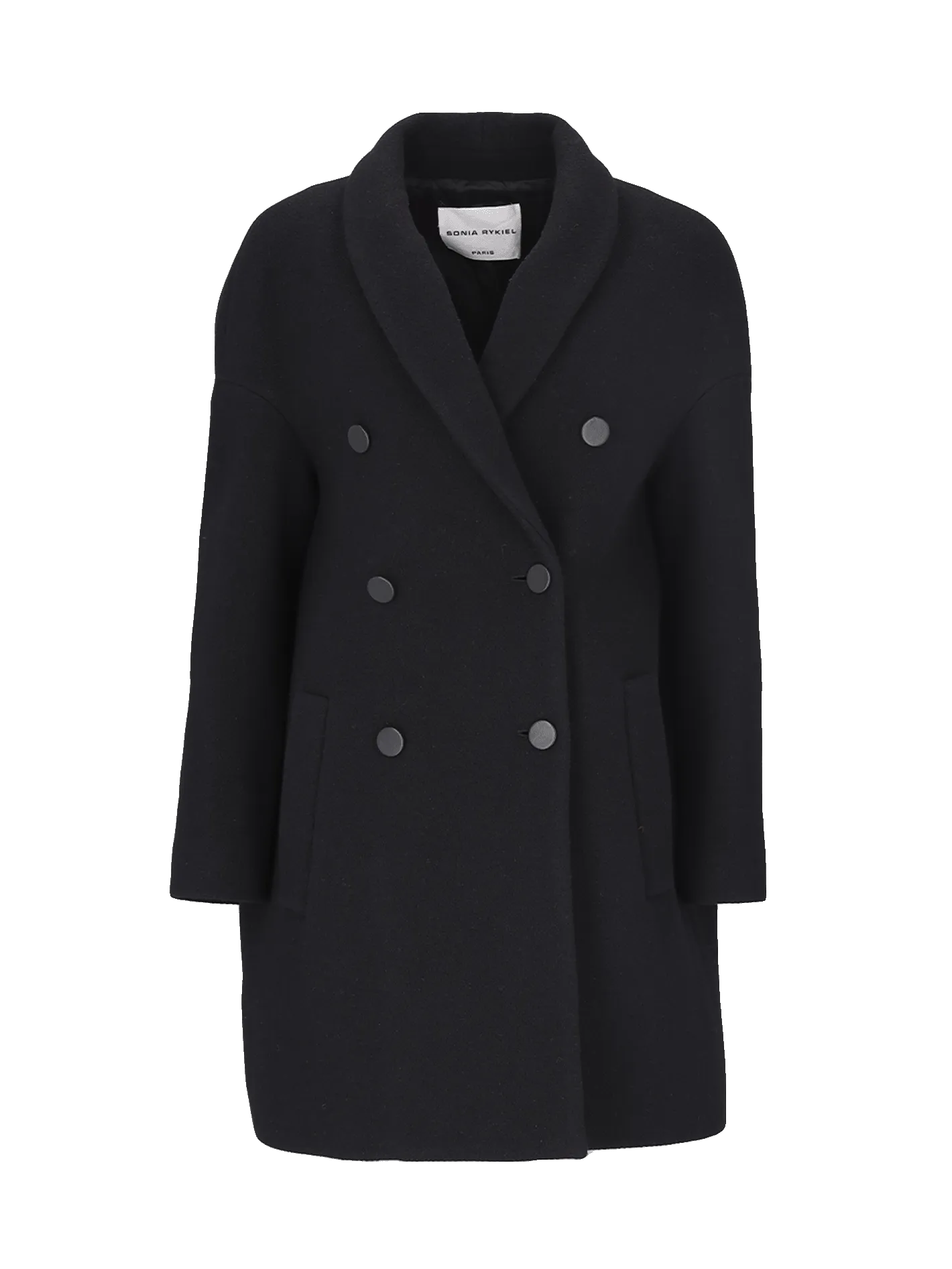 double-breasted wool-blend coat