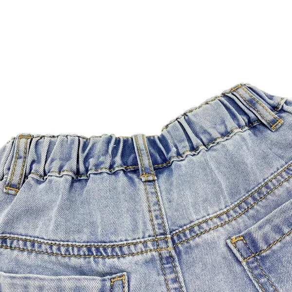 Embellished Denim Pleat Skort