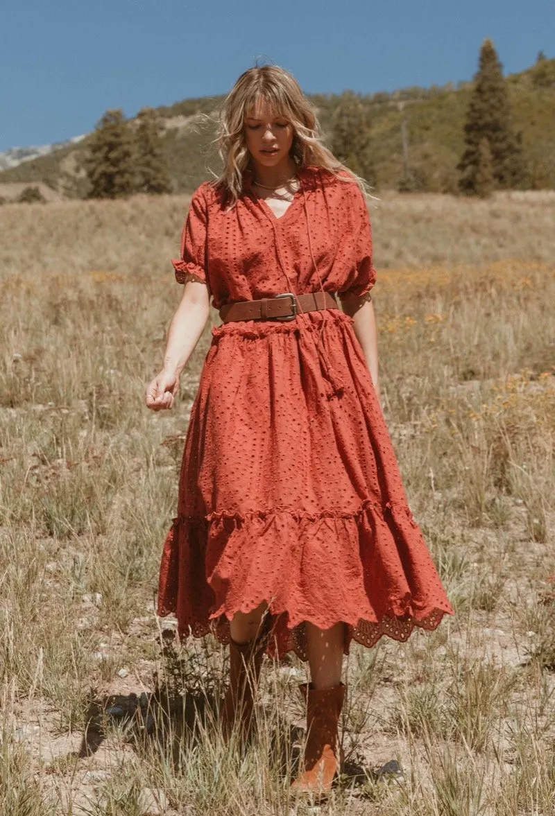 Free and Flowy Tiered Eyelet Dress