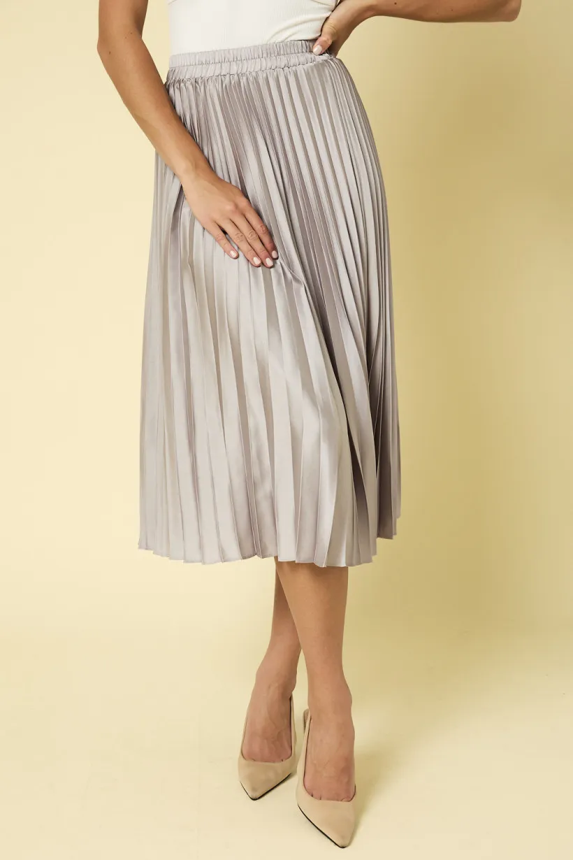 Gilli Satin Pleated Midi Skirt