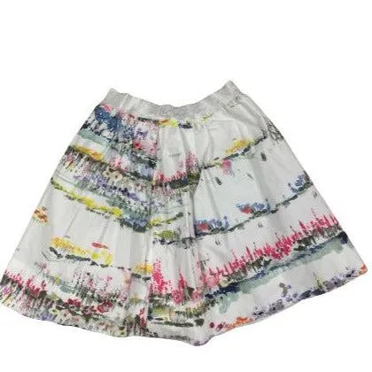 Girls Water Paint Print Skirt