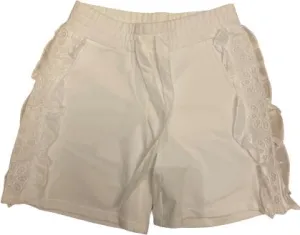 Girls White Frill Shorts