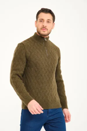 Green Wool Knit Sweater