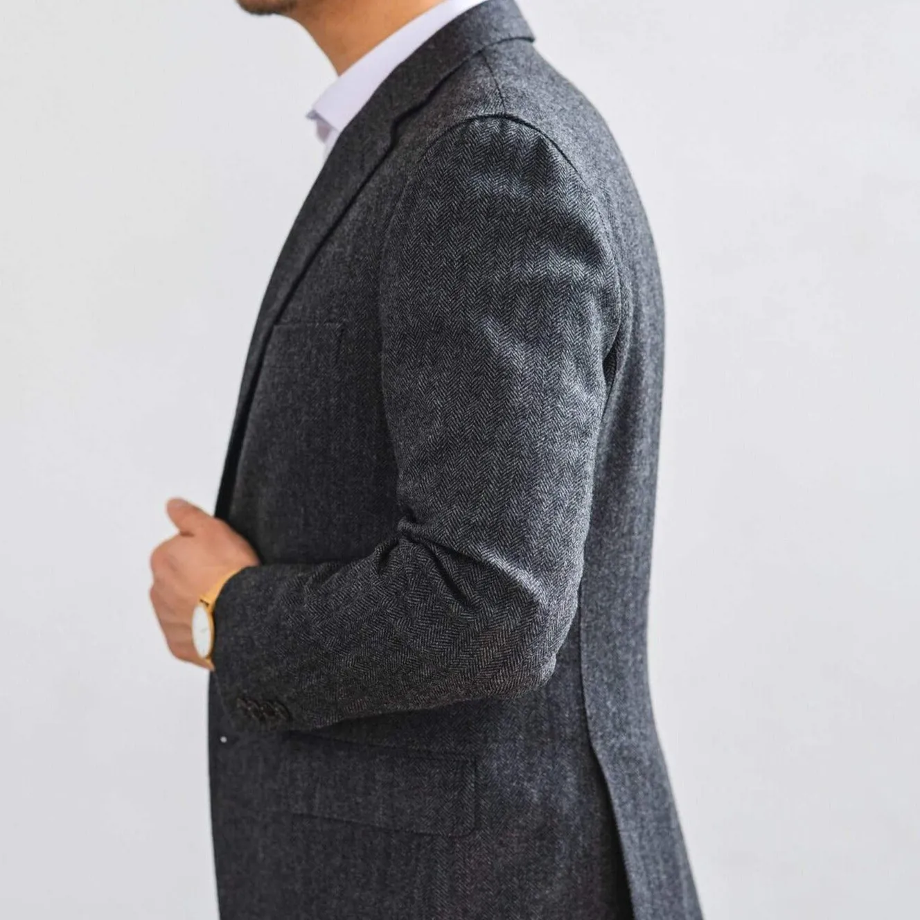 Grey Herringbone Sport Coat