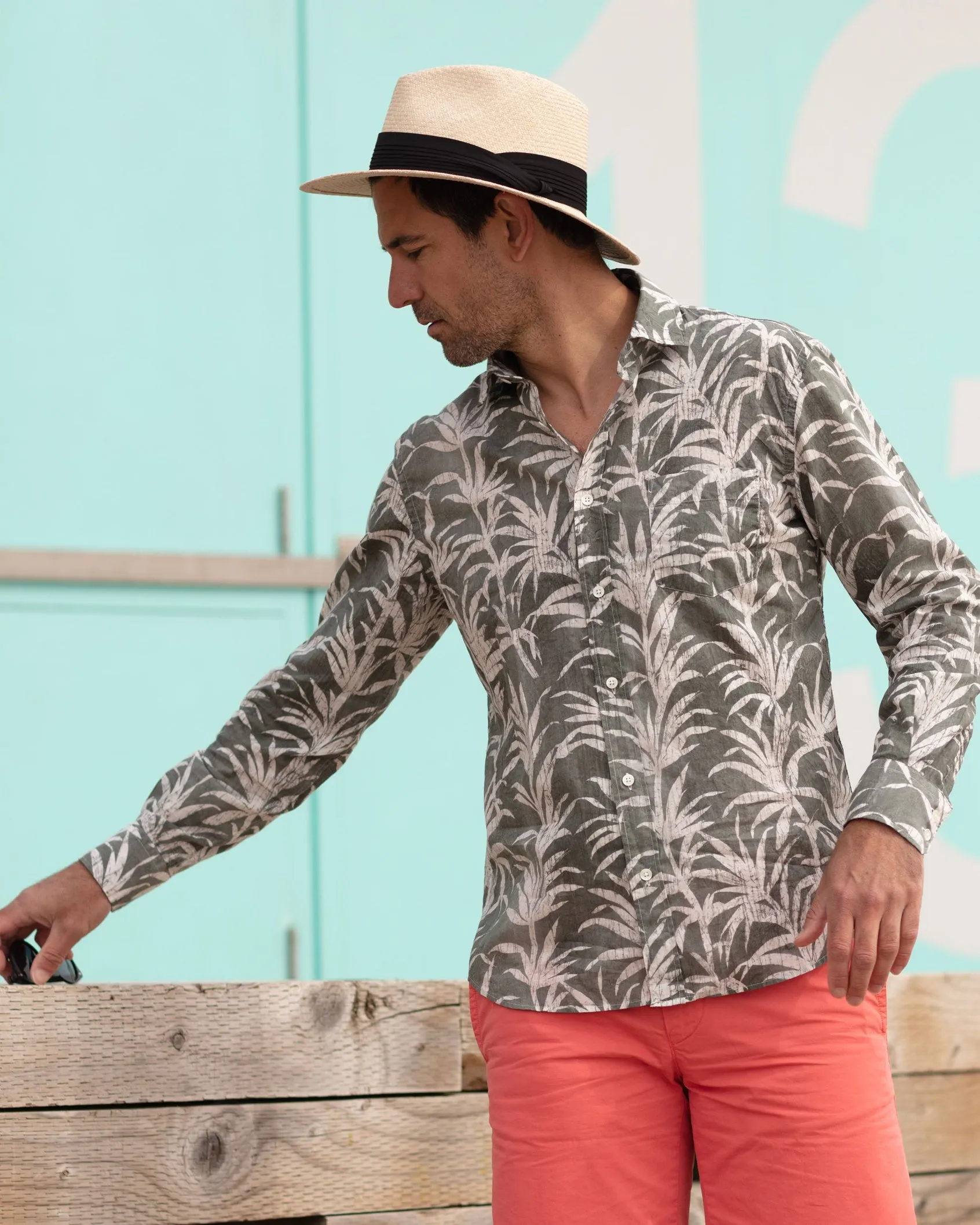 Hartford Cactus Palm Print shirt