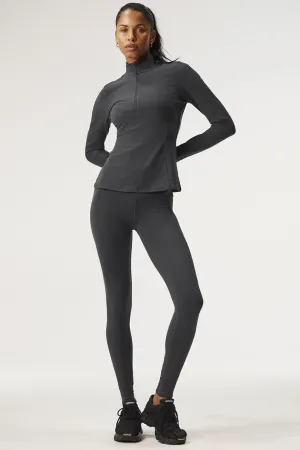 High-Waist Airbrush Legging - Anthracite