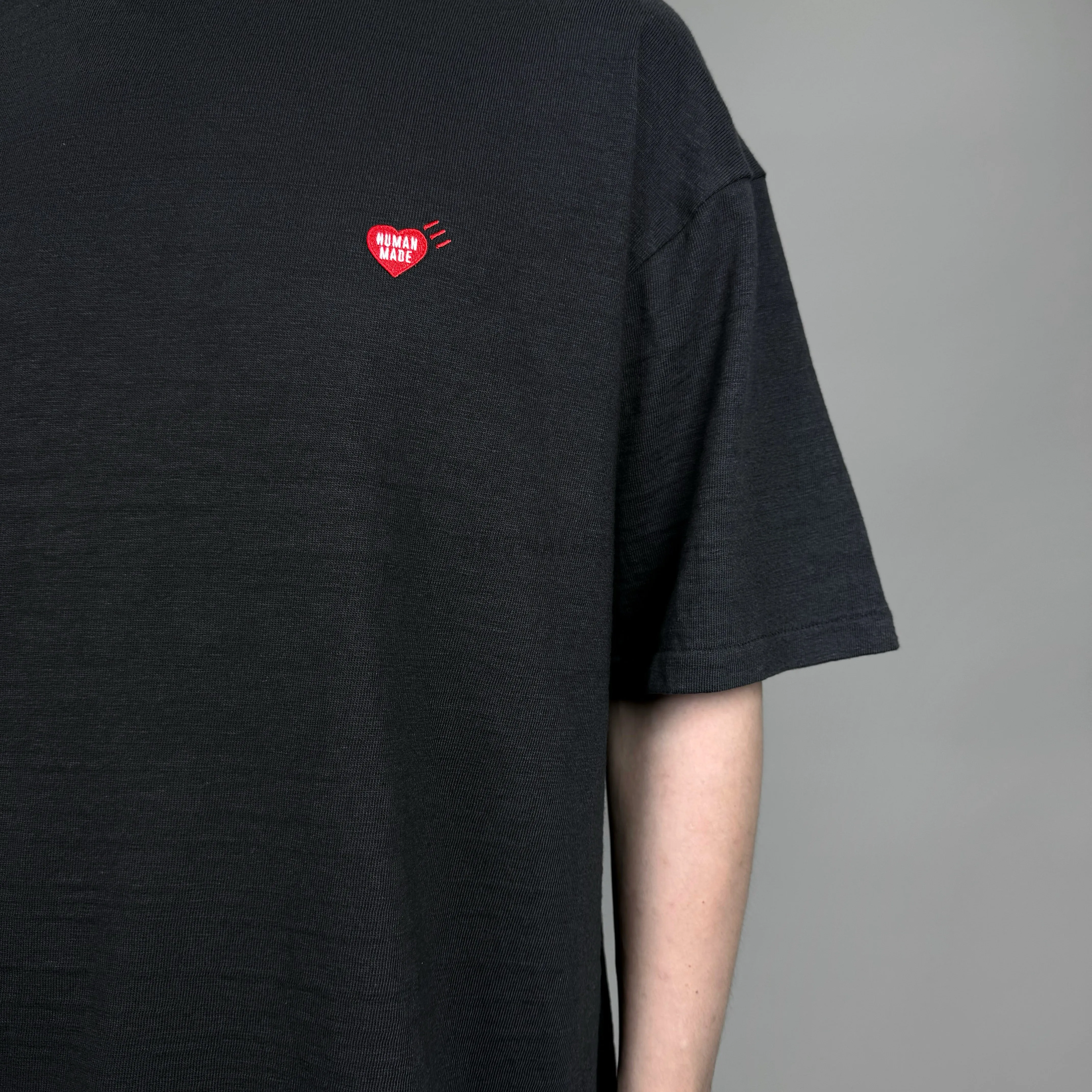 Human Made Heart Badge Slogan Tee Black