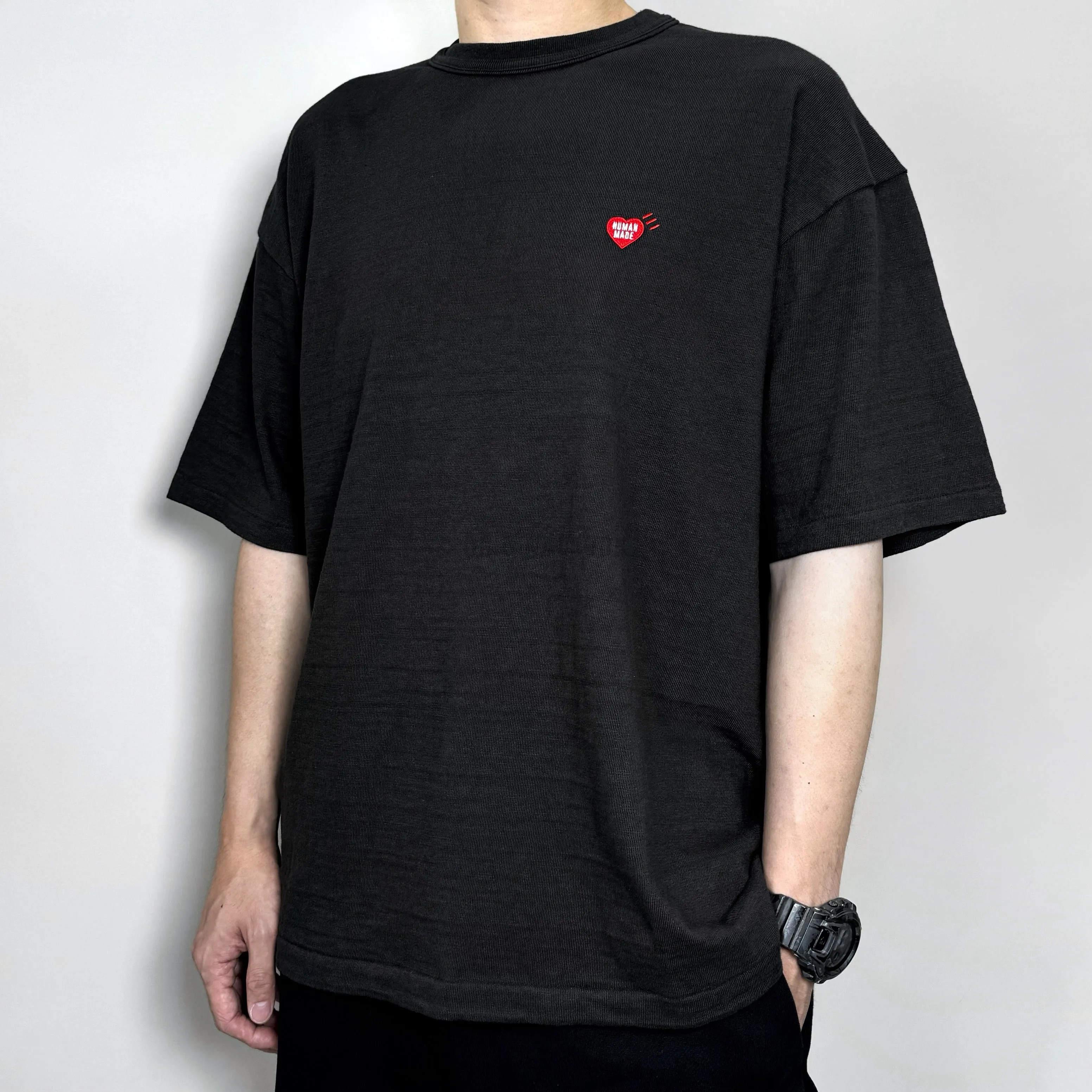 Human Made Heart Badge Slogan Tee Black