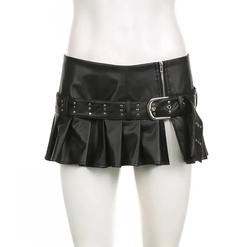 Kasie Leather Super Mini Skirt