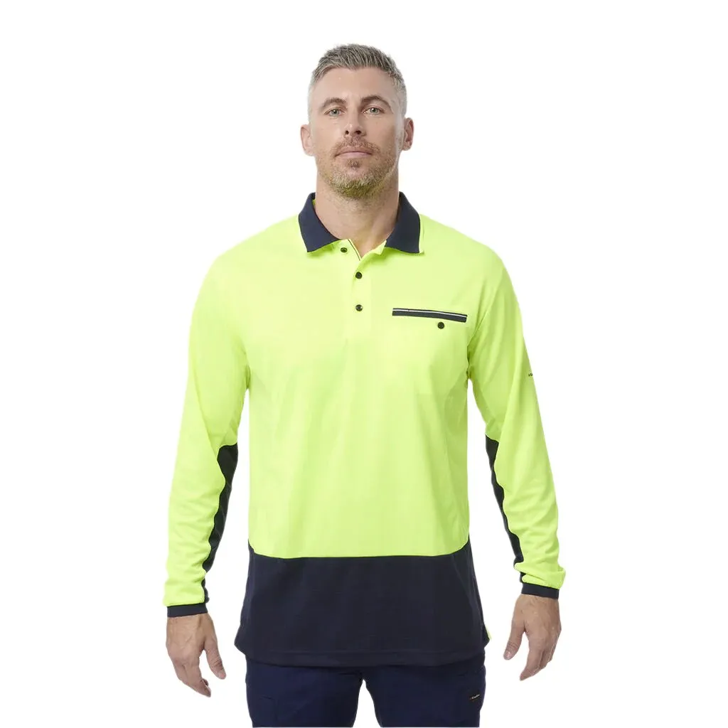 King Gee Workcool Hyperfreeze Hi-Vis Lightweight Long Sleeve Polo (K54840)