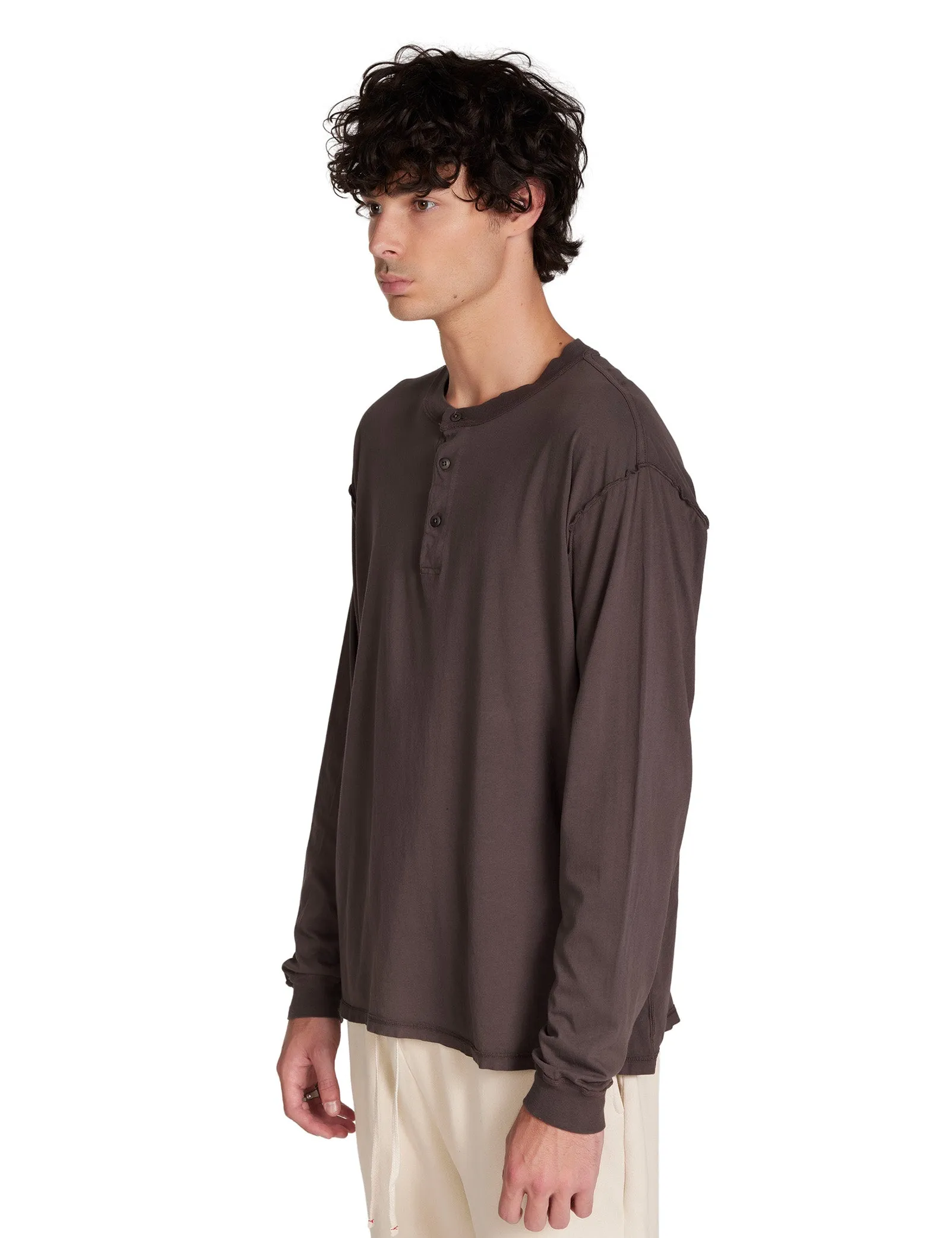 Breathable Slim-Fit Reverse Henley Shirt