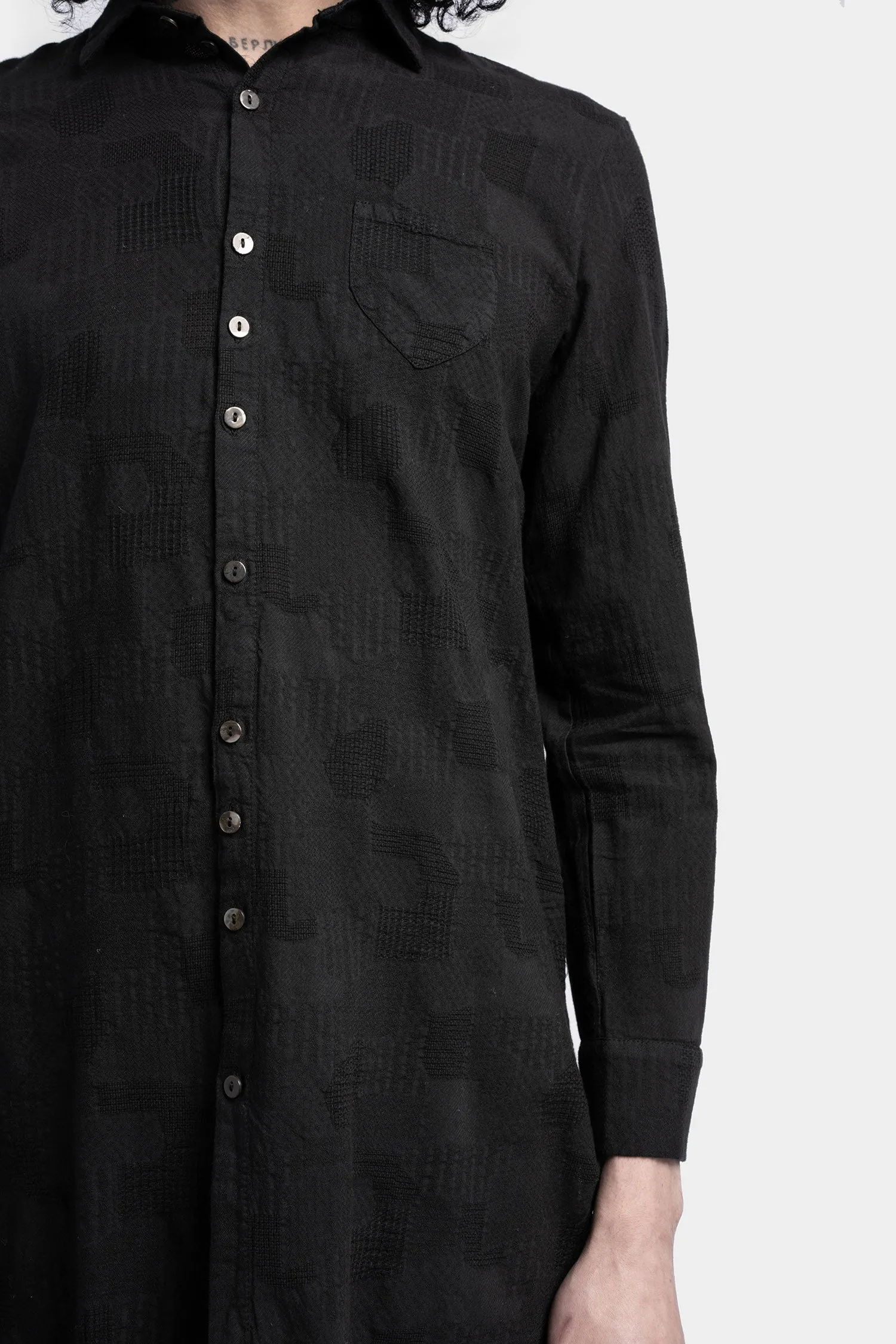 Long lightweight jacquard shirt