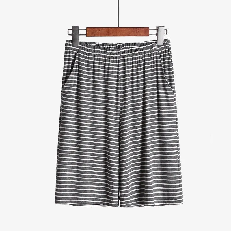 Loose Fitting Plus Size Outer Striped Loungewear Shorts