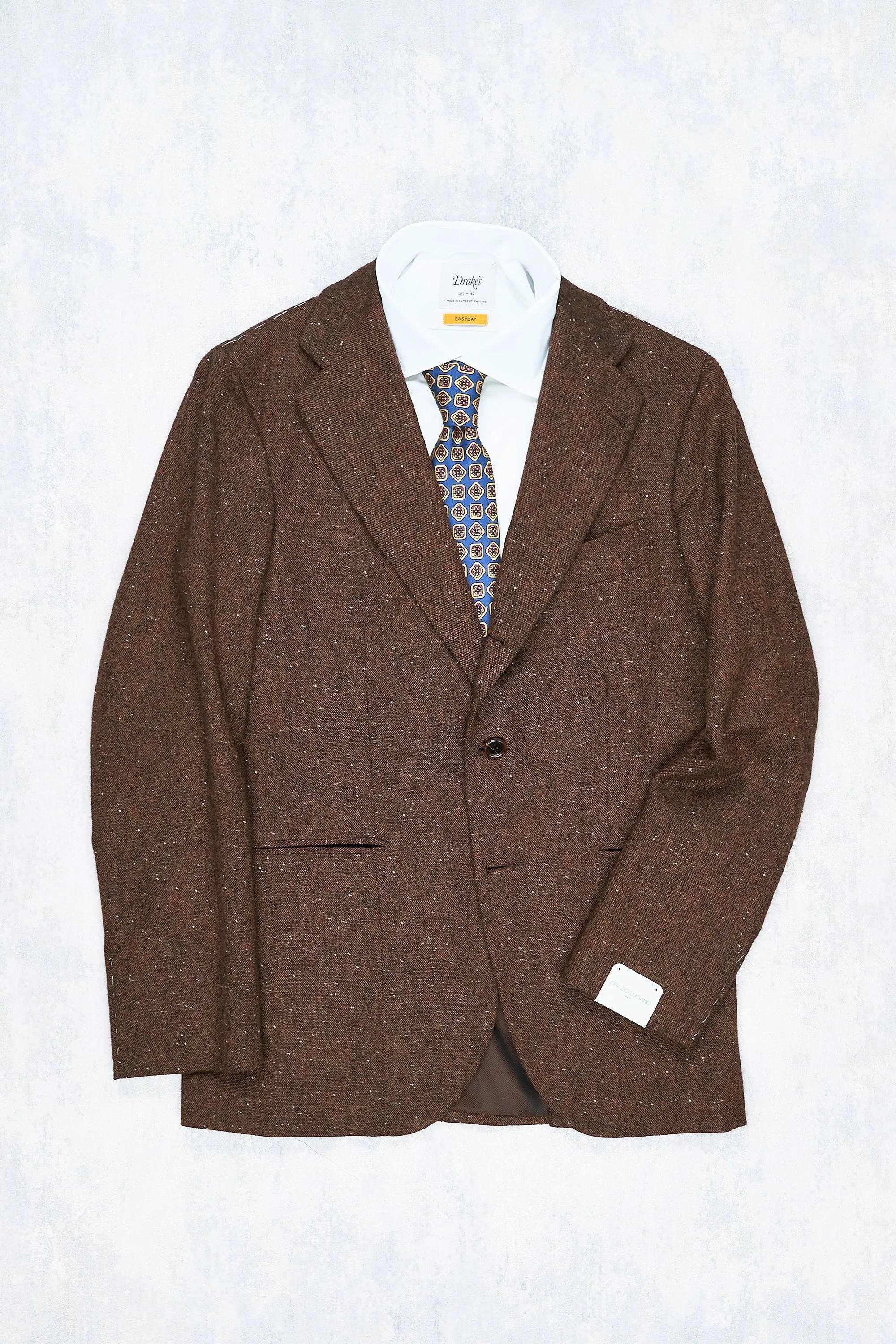 Orazio Luciano Brown Donegal Cashmere Sport Coat