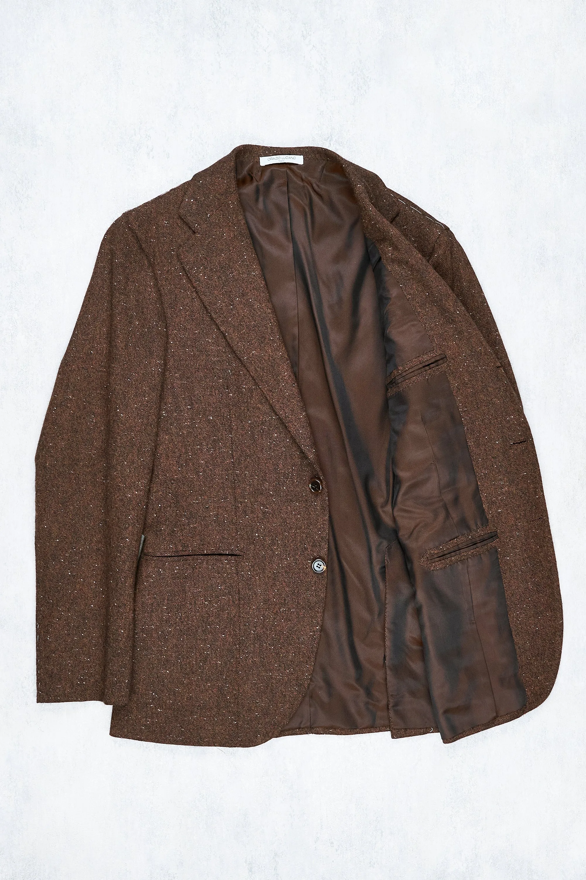 Orazio Luciano Brown Donegal Cashmere Sport Coat