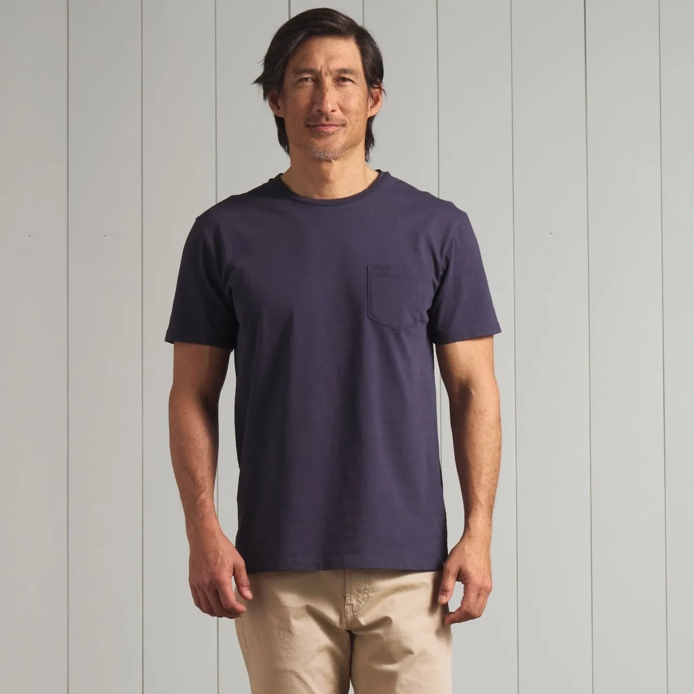 Pima Cotton Pocket Tee - Navy