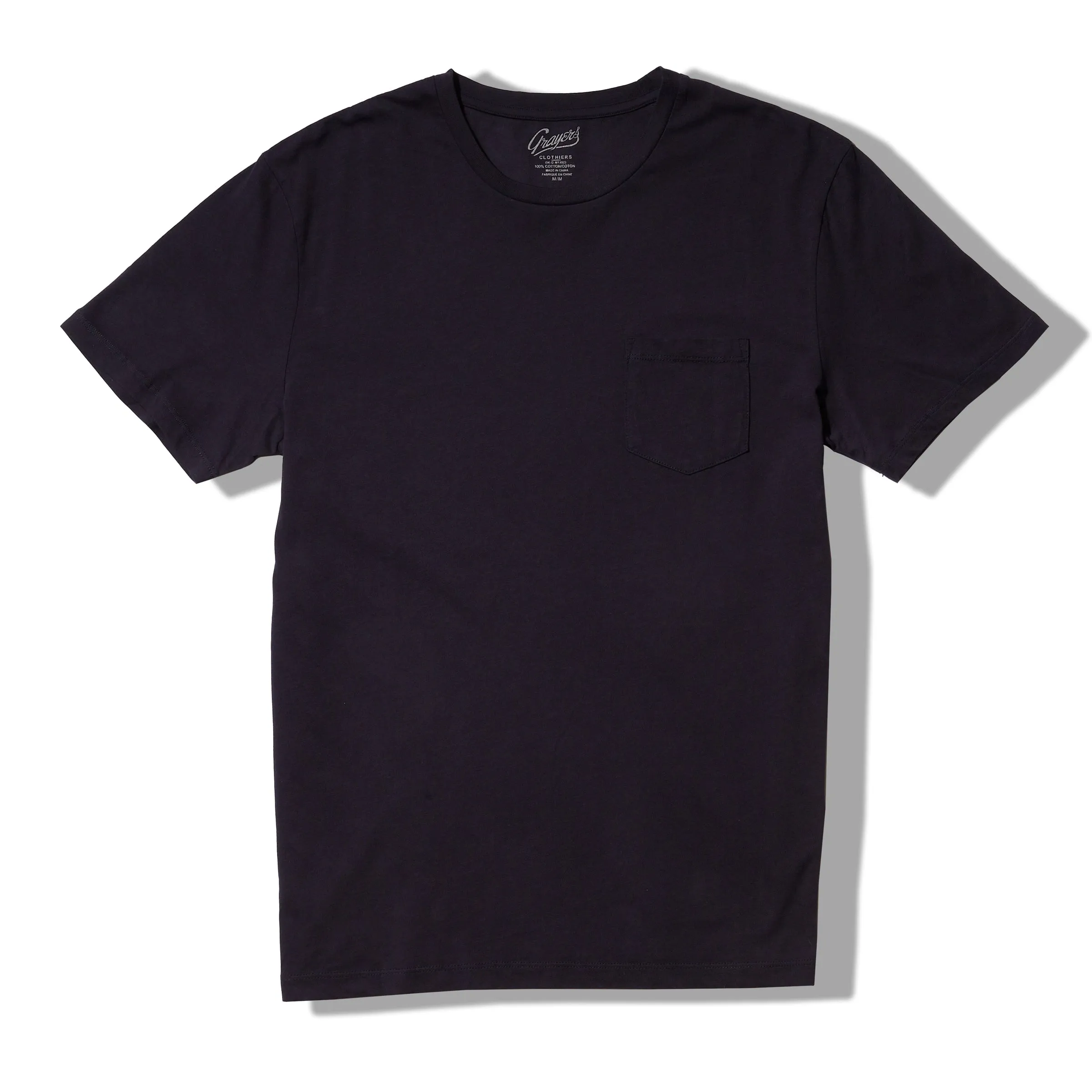 Pima Cotton Pocket Tee - Navy