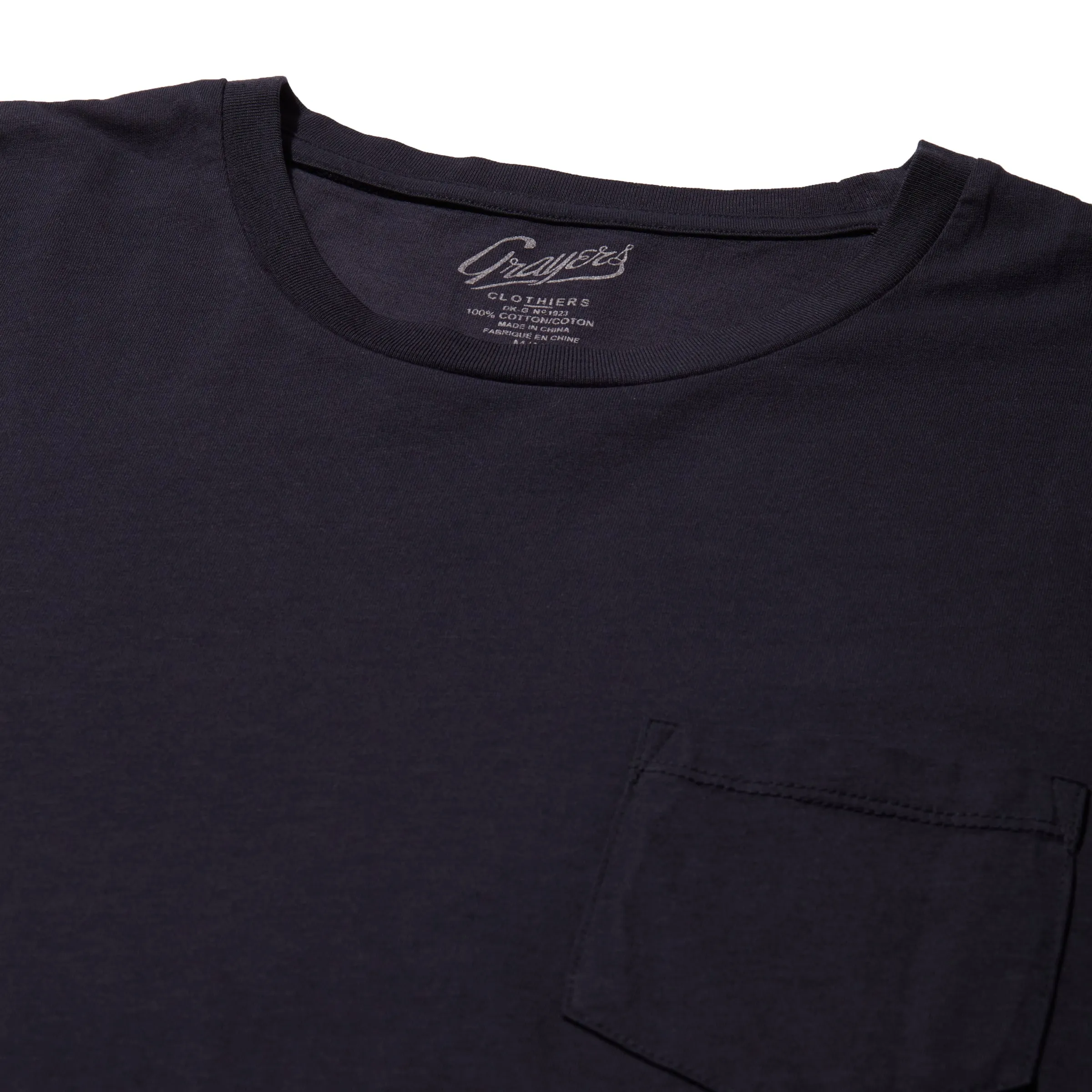 Pima Cotton Pocket Tee - Navy