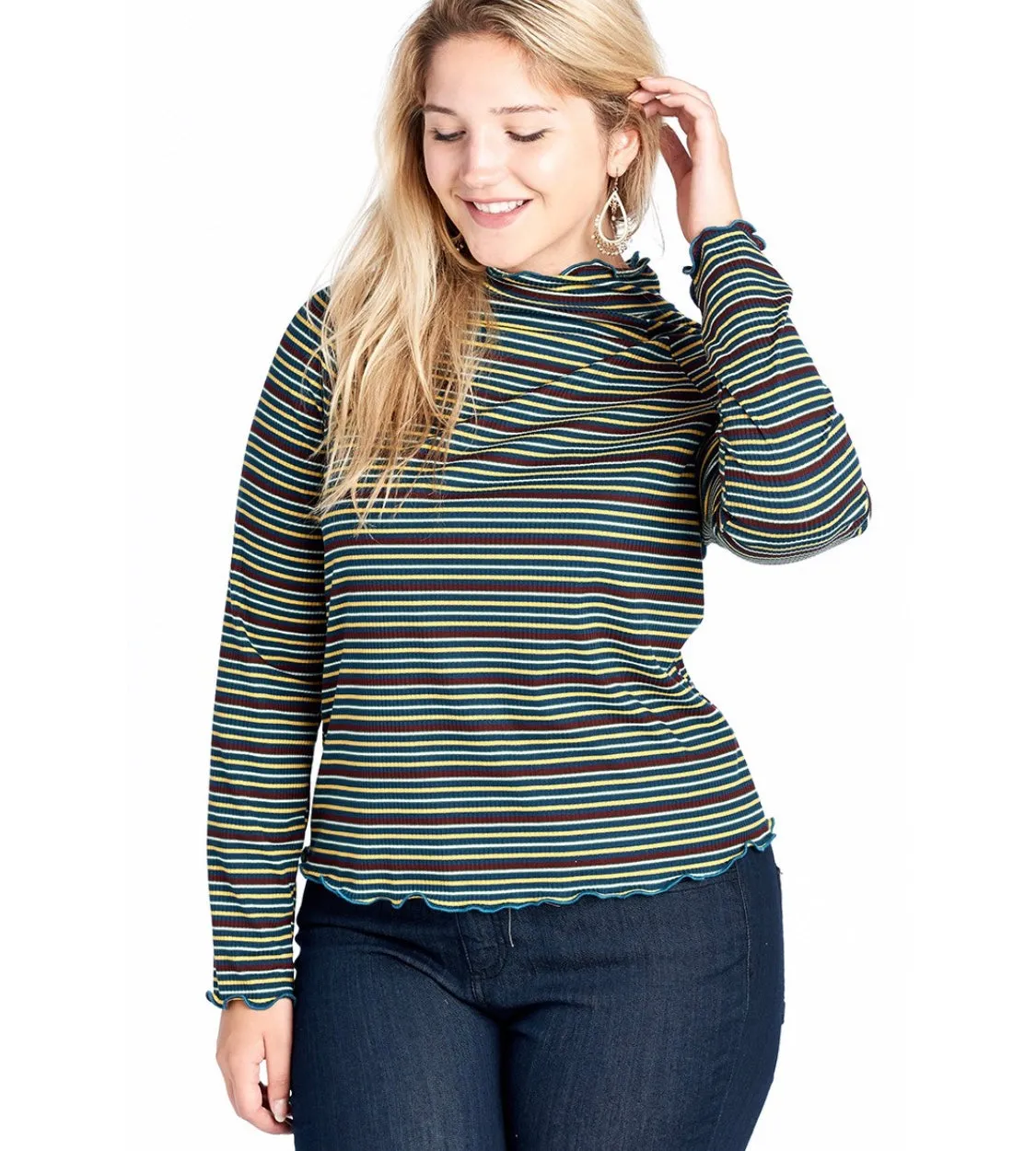 Plus size stripped sweaters