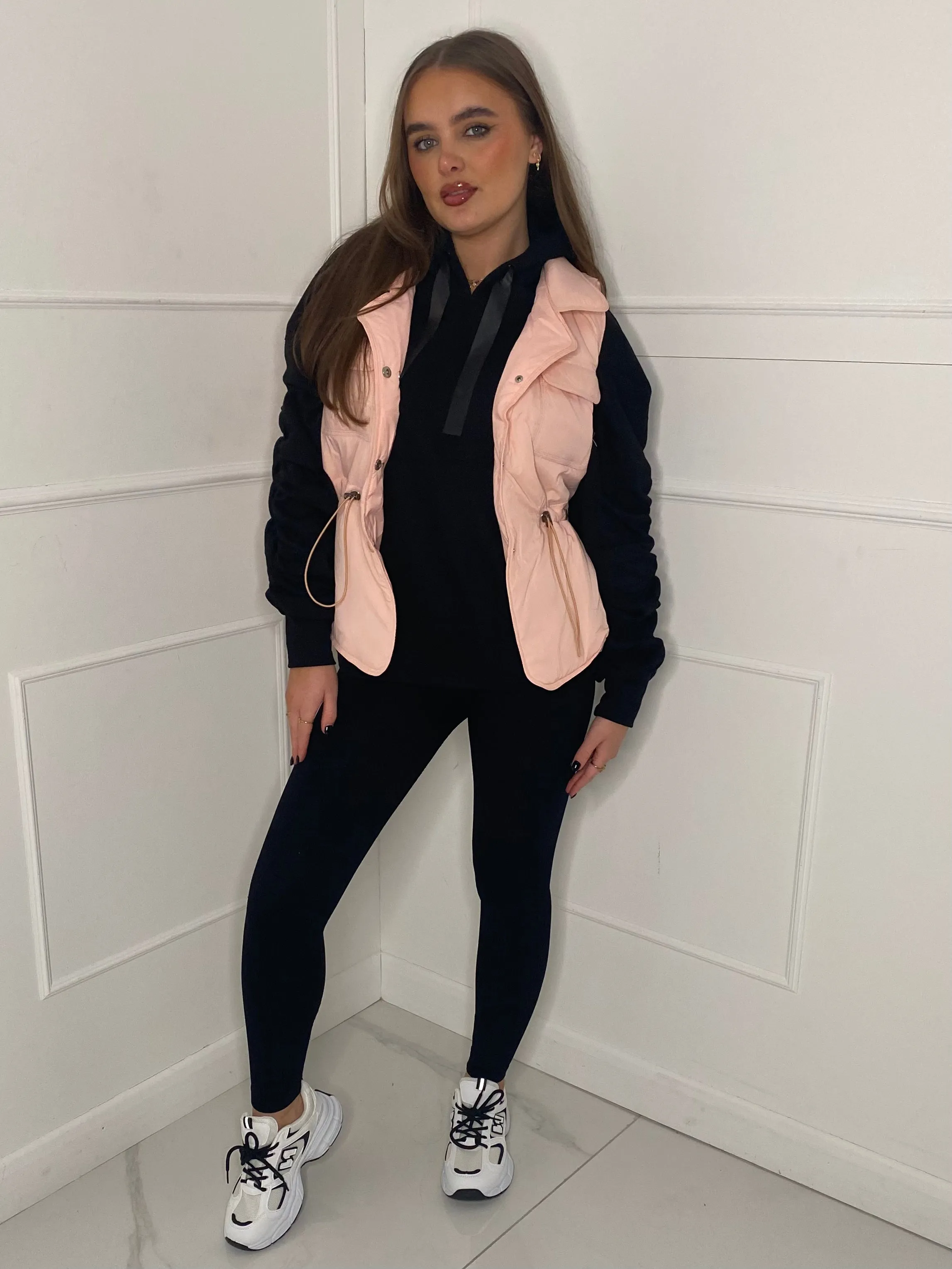 Pull-In Waist Gilet - Baby Pink