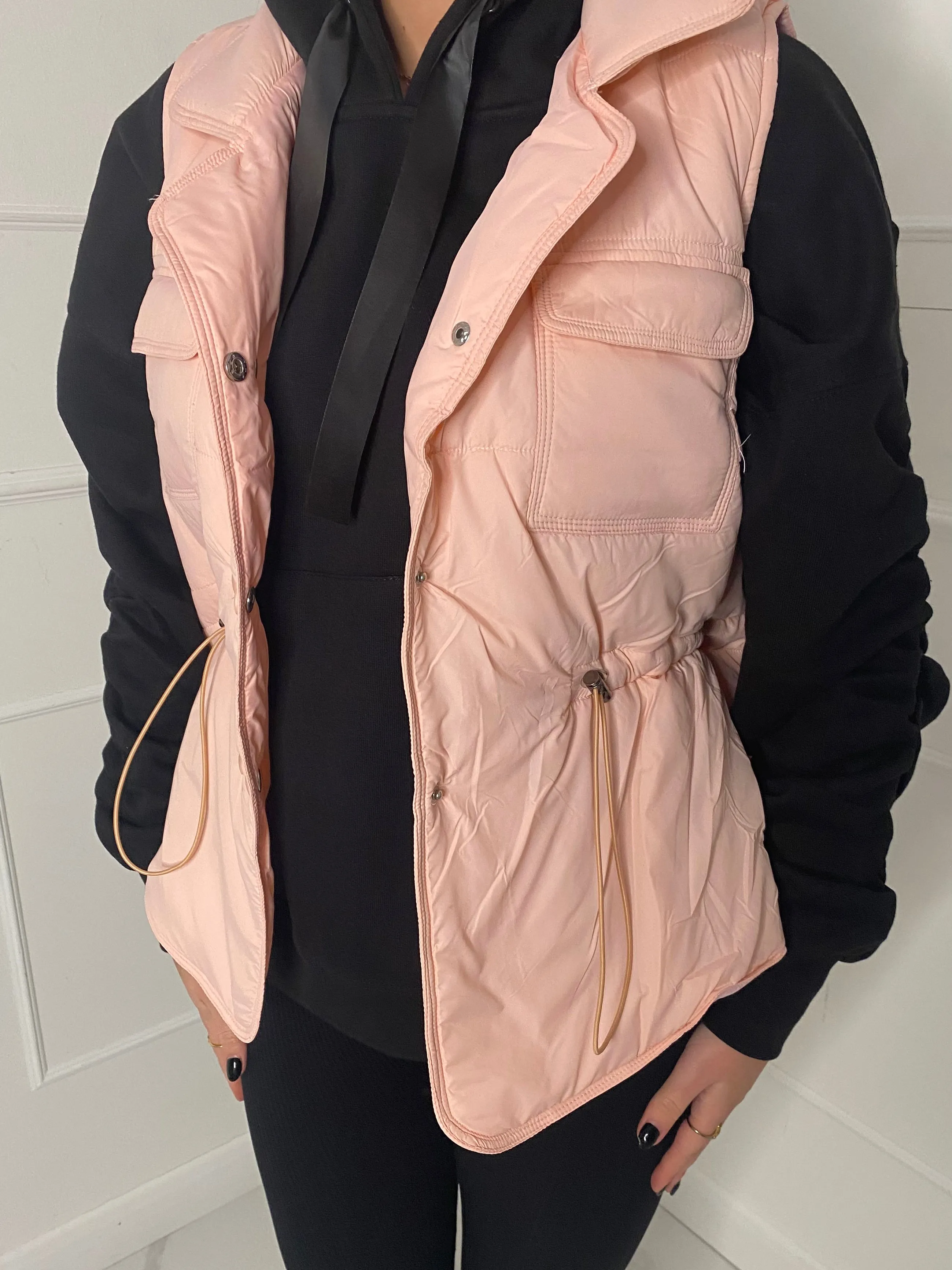 Pull-In Waist Gilet - Baby Pink