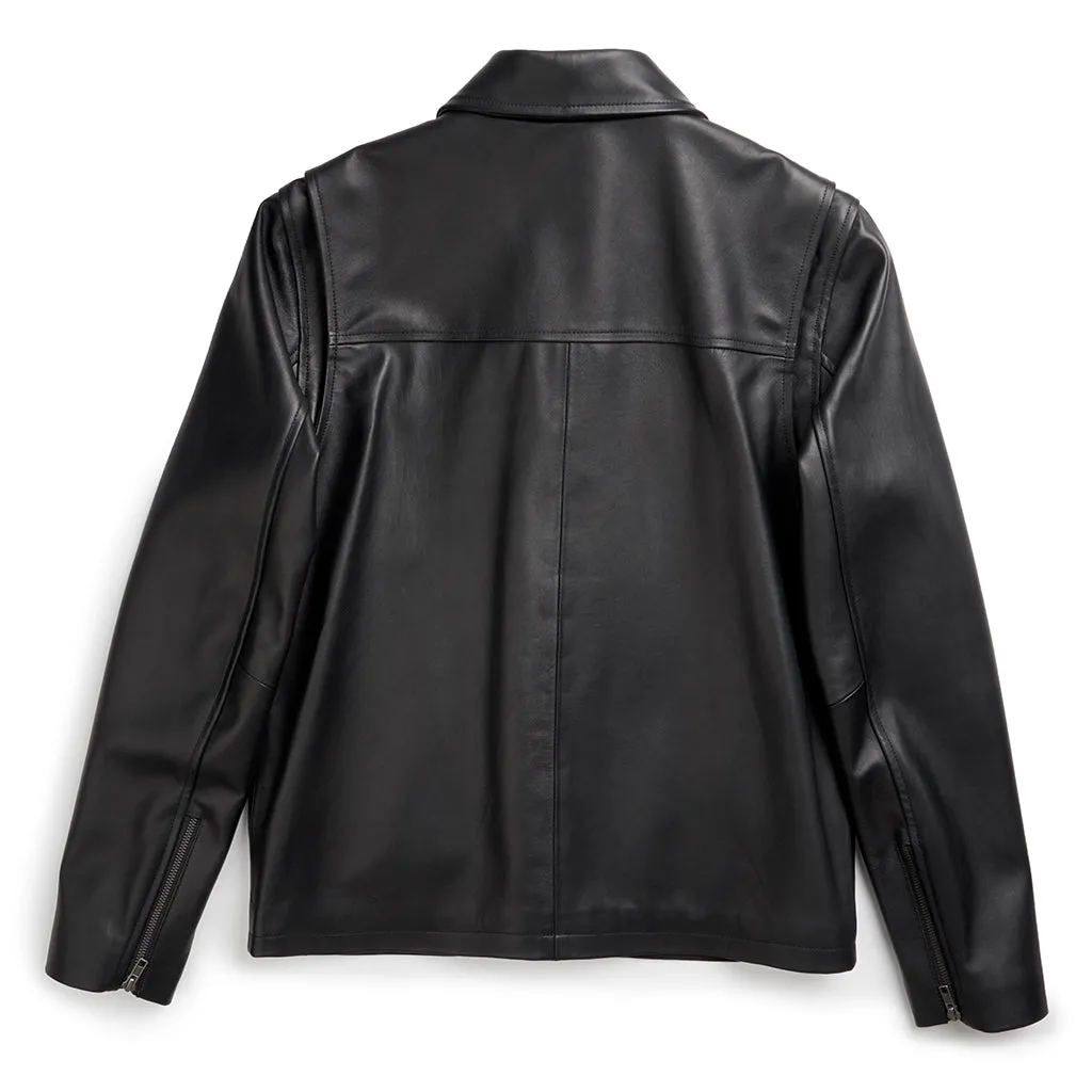 RAINIER MOTO LEATHER JACKET - BLACK