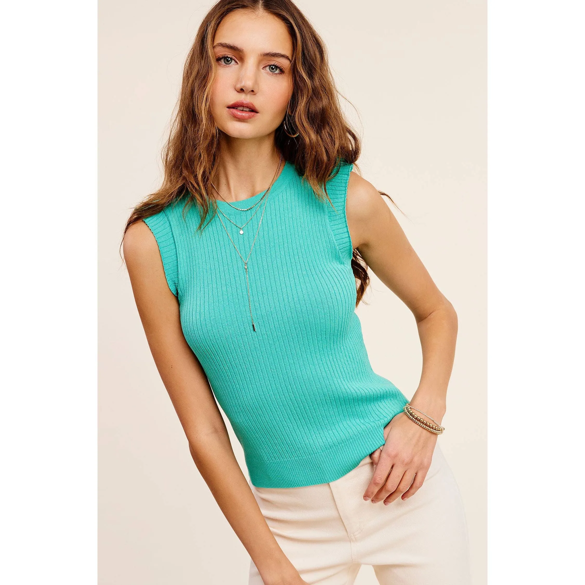 Ruffle Spring Summer Sleeveless Top