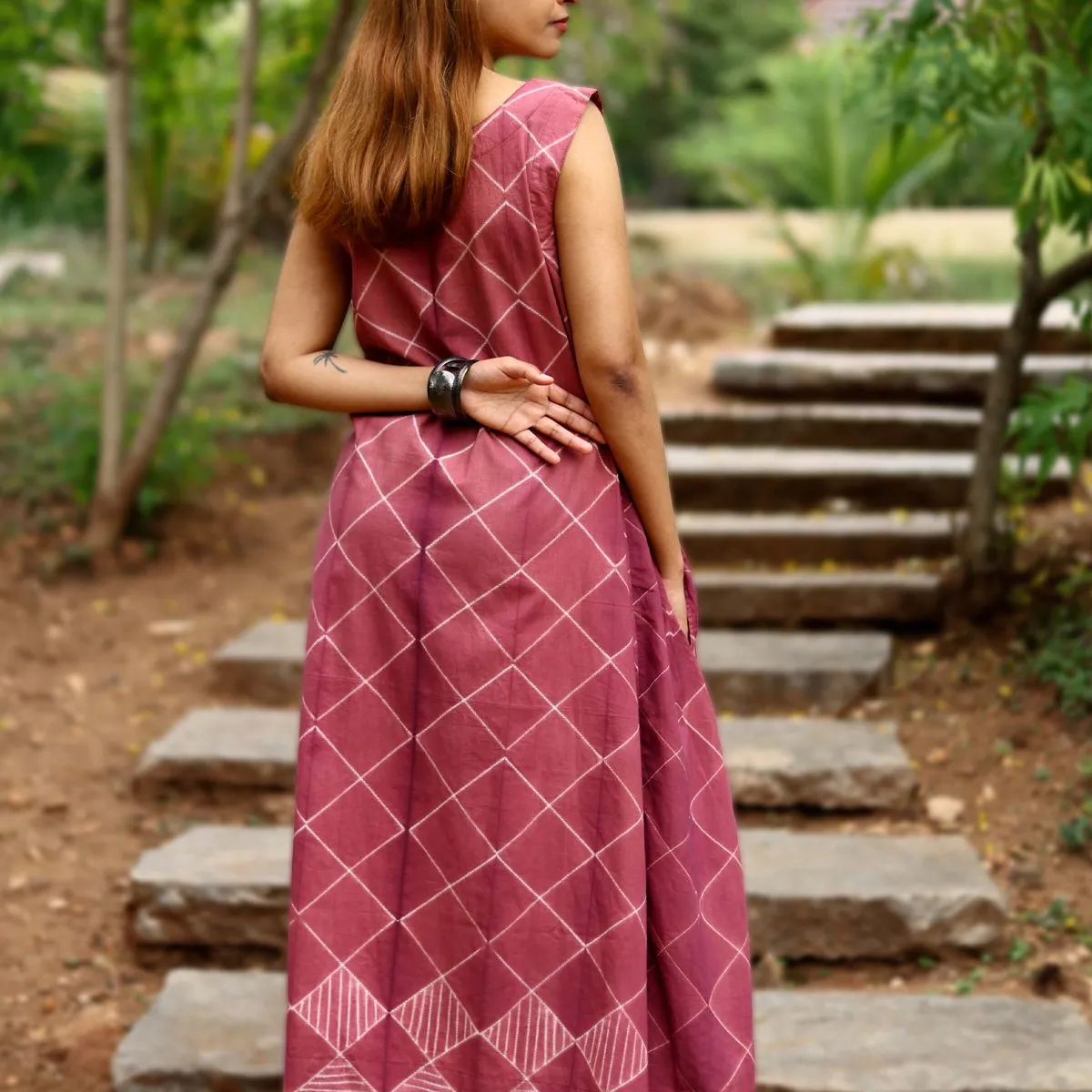 Rust Hand Dyed Cotton Breezy Dress