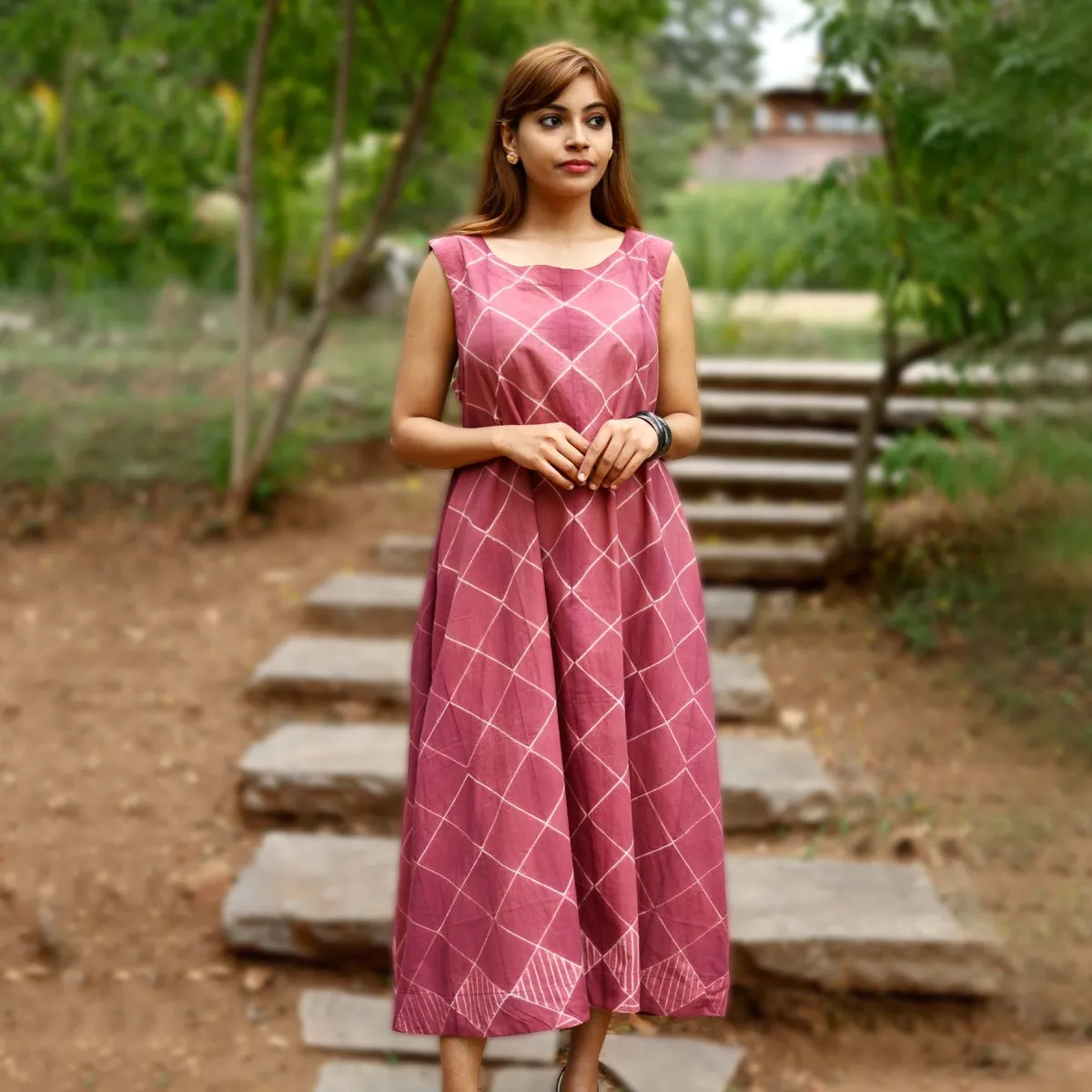 Rust Hand Dyed Cotton Breezy Dress