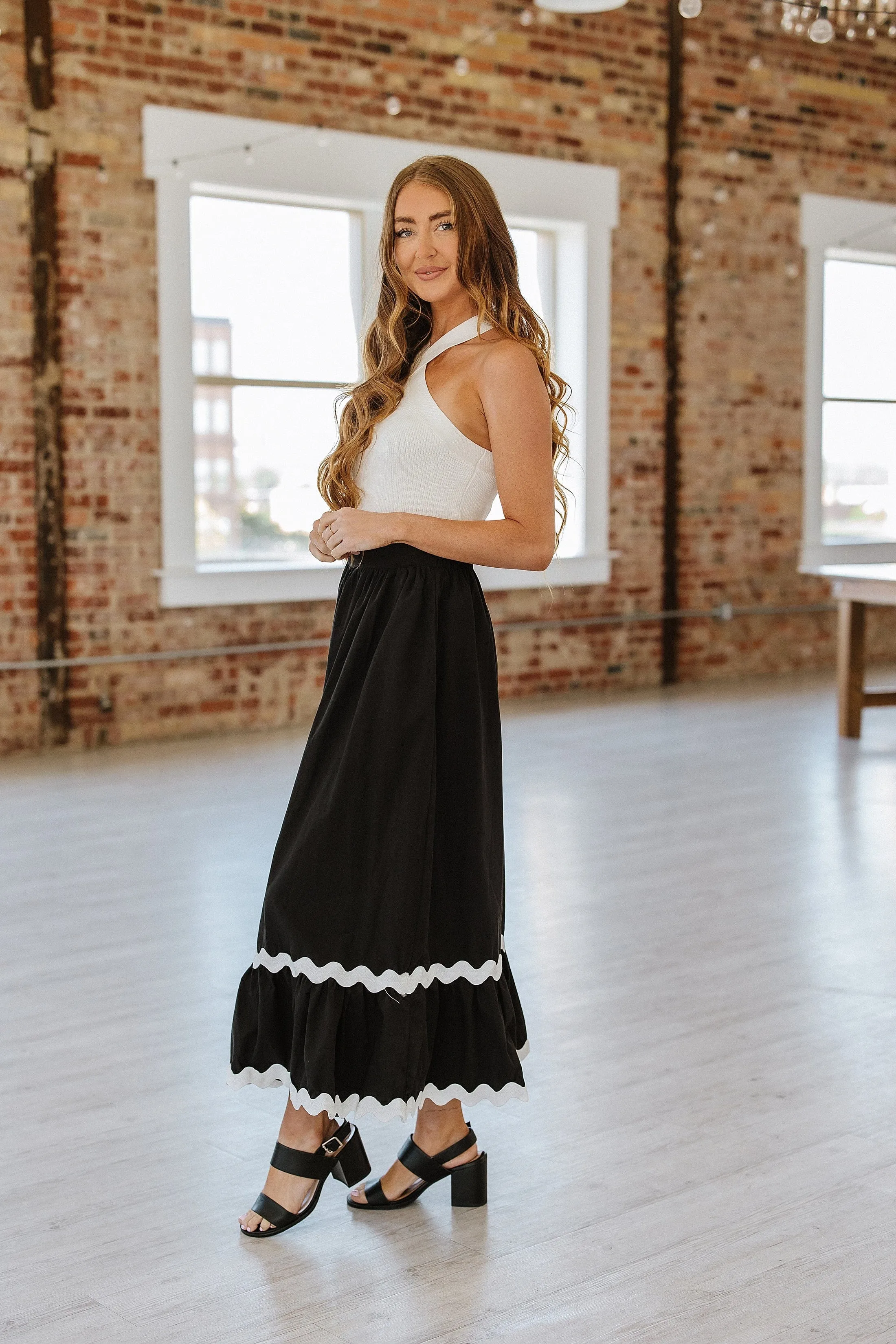 SALE - Carmen Contrast Trim Maxi Skirt | S-XL