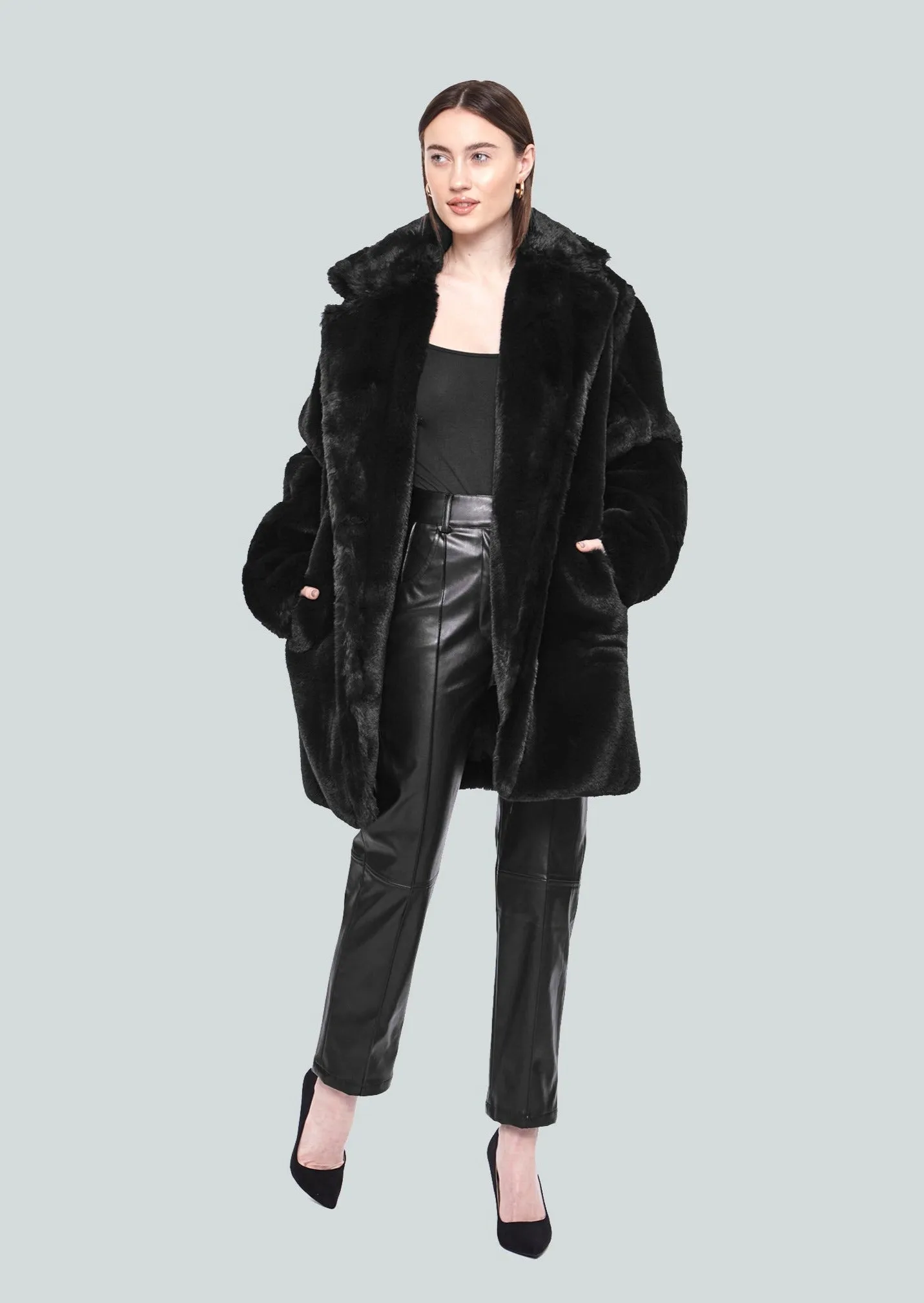 Short Faux Fur Teddy Coat