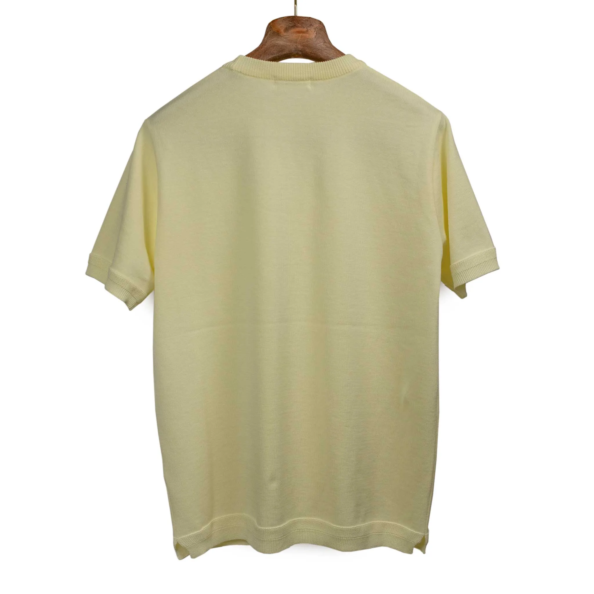 Short sleeve knit t-shirt in lemon cream