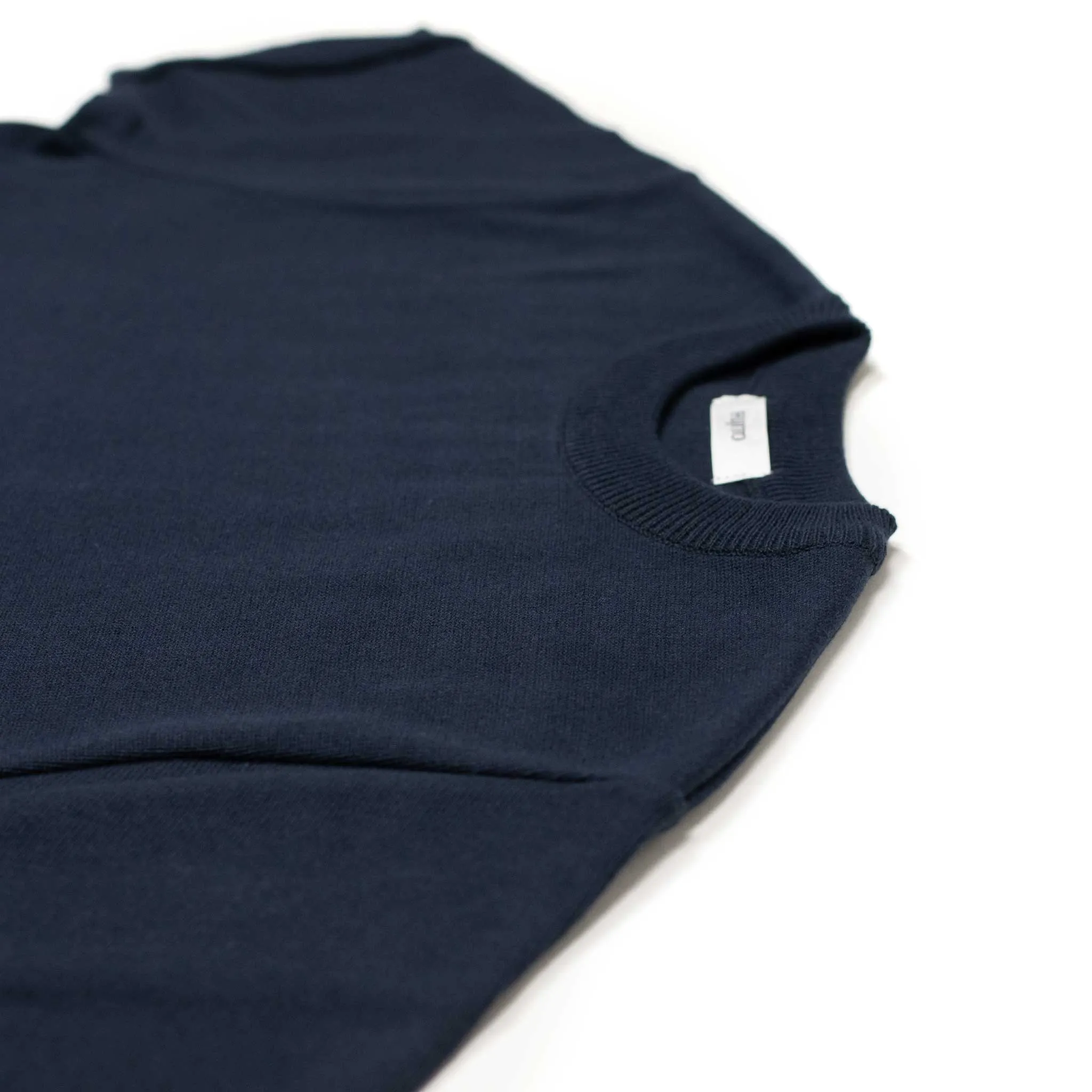 Short sleeve knit t-shirt in navy blue