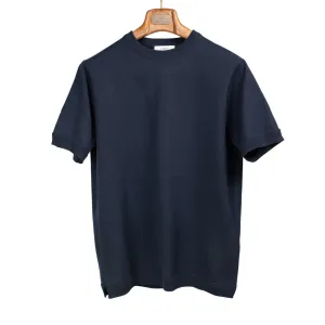 Short sleeve knit t-shirt in navy blue