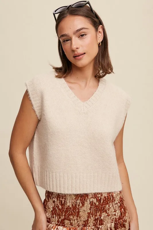 Soft Touch Cropped Knit Vest